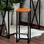 Стул барный кованый Лофт с сиденьем тёмная сосна 66-309-TS - фото 58085