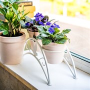 Подставка для цветов на подоконник металлическая под 2 кашпо 41-981W - фото 58254