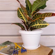 Горшок Фестона 2,1л белый с поддоном - фото 58276