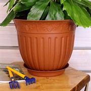 Горшок Виноград 6л терракот с поддоном - фото 58284
