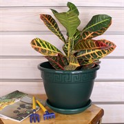 Горшок Антик 4,9л малахитовый с поддоном - фото 58322