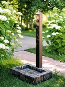 Умывальник колонка садовая с поддоном под тёмный камень U09151 - фото 58329