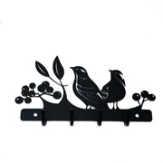 Ключница настенная металлическая черная Птички 701-028B - фото 58426