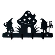 Ключница настенная металлическая черная Гномы у гриба 701-025B - фото 58435