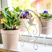 Подставка для цветов на подоконник Птица под 2 кашпо металл 41-002W - фото 58452