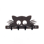 Ключница настенная металлическая черная Котик 701-023B - фото 58464