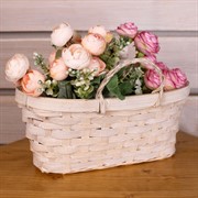 Корзина плетеная бамбук 26х13х11см белый - фото 58481