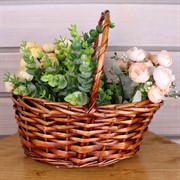 Корзина плетеная ива 28х20х11х25см коричневый - фото 58483