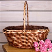 Корзина плетеная ива 38х30х14х35см коричневый - фото 58493