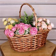 Корзина плетеная ива 33х25х12,5х30см коричневый - фото 58501