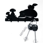 Ключница настенная металлическая черная Ёжик 701-015B - фото 58572