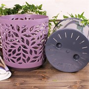 Кашпо Ливс 2,5л слива-антрацит - фото 58602