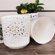 Кашпо Ливс 1,25л белый-белый - фото 58616