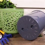 Кашпо Ливс 1,25л оливка-антрацит - фото 58627