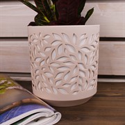 Кашпо Ливс 2,5л пудра-белый - фото 58638