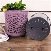 Кашпо Ливс 1,25л слива-антрацит - фото 58648