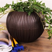 Кашпо Сфера 1,7л темно-коричневый - фото 58673