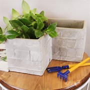 Кашпо Миро угловое 26,5х26,5х14см светло-серый - фото 58738