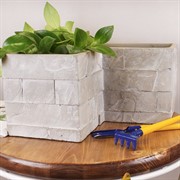 Кашпо Миро угловое 26,5х26,5х14см светло-серый - фото 58739