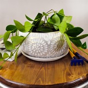 Горшок АСТРА 1,8л плошка бело-жемчужный 18см - фото 58759