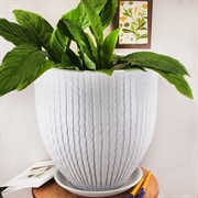 Горшок МАНЕ 26л бутон бело-серый 37см - фото 58761