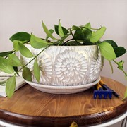 Горшок АСТРА 2,8л плошка бело-жемчужный 22см - фото 58772