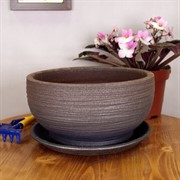 Горшок ОНИКС 1,2л плошка графит 17см - фото 58776