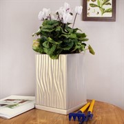 Горшок Волна 2,5л высокий бежевый 12х12/17см - фото 58779