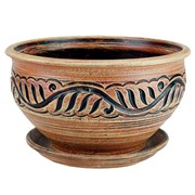 Горшок МИСКА 4л Вьюн беж 26см - фото 58808