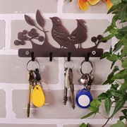 Ключница настенная металлическая черная Птички 701-028B - фото 58812