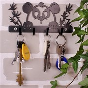 Ключница настенная металлическая коричневая Пандочка 701-024Br - фото 58816