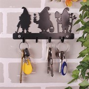 Ключница настенная черная металлическая Гномы 701-022B - фото 58824