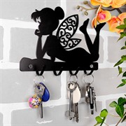 Ключница настенная черная металлическая Фея Динь динь 701-021B - фото 58847