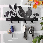 Ключница настенная металлическая черная Птички 701-028B - фото 58851