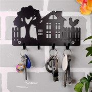 Ключница настенная металлическая черная Дача 701-027B - фото 58865