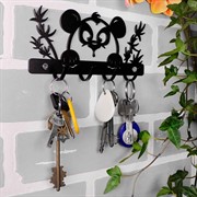 Ключница настенная металлическая черная Пандочка 701-024B - фото 58872