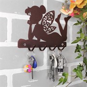 Ключница настенная коричневая металлическая Фея Динь динь 701-021Br - фото 58875