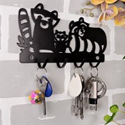 Ключница настенная металлическая черная Енотики 701-016B - фото 58881