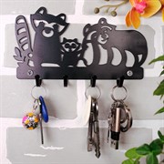 Ключница настенная металлическая черная Енотики 701-016B - фото 58882