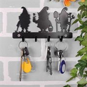 Ключница настенная черная металлическая Гномы 701-022B - фото 58911