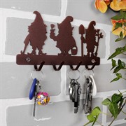 Ключница настенная коричневая металлическая Гномы 701-022Br - фото 58933