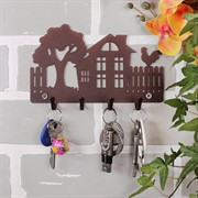 Ключница настенная металлическая коричневая Дача 701-027Br - фото 58959