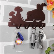 Ключница настенная металлическая коричневая Ёжик 701-015Br - фото 58997