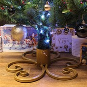 Подставка для ели металлическая золотая 200-28G - фото 59037