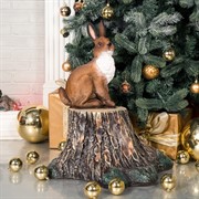 Фигура садовая Заяц на пне коричневый F07062-Br - фото 59119