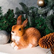 Фигура садовая Зайчонок коричневый полистоун U09089 - фото 59120