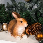 Фигура садовая Зайчонок коричневый полистоун U09089 - фото 59121