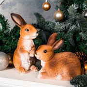 Фигура садовая Зайчонок коричневый полистоун U09089 - фото 59122