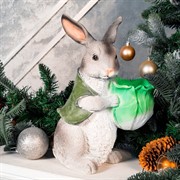 Фигура садовая Заяц с капустой серый кашпо U09093-Gray - фото 59126