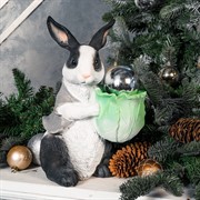 Кашпо садовое для растений Заяц с капустой бело-чёрный U09093-WBL - фото 59139